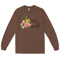 Chestnut Crown of thorns floral Easter Long Sleeve Tee - CowGirlArtShop