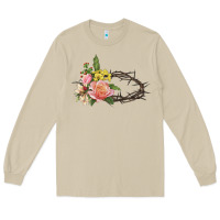 Mushroom Crown of thorns floral Easter Long Sleeve Tee - CowGirlArtShop