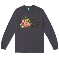 Crown Of Thorns Floral Easter Long Sleeve Tee | Teevron
