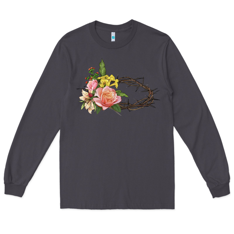 Crown Of Thorns Floral Easter Long Sleeve Tee by CowGirlArtShop | Teevron
