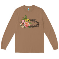 Toasted Coconut Crown of thorns floral Easter Long Sleeve Tee - CowGirlArtShop