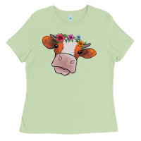 Matcha cow with flowers Ladies Tee - Bettercallsaul