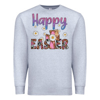 Heather Grey happy easter cross Premium Sweatshirt - Artiststas