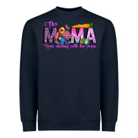 Navy This Mama is chilling with her Heavyweight Sweatshirt - CowhideDigitalArt