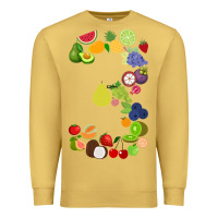Antique Gold Number 3 Fruit 3rd birthday party fruit themed gift Idea Premium Sweatshirt - minhPixels