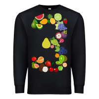 Black Number 3 Fruit 3rd birthday party fruit themed gift Idea Premium Sweatshirt - minhPixels