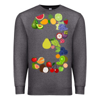 Charcoal Heather Number 3 Fruit 3rd birthday party fruit themed gift Idea Premium Sweatshirt - minhPixels
