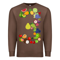 Chestnut Number 3 Fruit 3rd birthday party fruit themed gift Idea Premium Sweatshirt - minhPixels