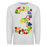 Dove Grey Number 3 Fruit 3rd birthday party fruit themed gift Idea Premium Sweatshirt - minhPixels