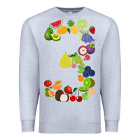 Heather Grey Number 3 Fruit 3rd birthday party fruit themed gift Idea Premium Sweatshirt - minhPixels