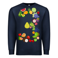 Navy Number 3 Fruit 3rd birthday party fruit themed gift Idea Premium Sweatshirt - minhPixels
