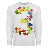 Oatmeal Heather Number 3 Fruit 3rd birthday party fruit themed gift Idea Premium Sweatshirt - minhPixels