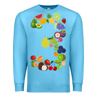 Ocean Blue Number 3 Fruit 3rd birthday party fruit themed gift Idea Premium Sweatshirt - minhPixels