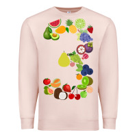 Pale Pink Number 3 Fruit 3rd birthday party fruit themed gift Idea Premium Sweatshirt - minhPixels