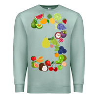 Seafoam Number 3 Fruit 3rd birthday party fruit themed gift Idea Premium Sweatshirt - minhPixels