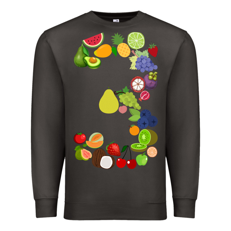 Number 3 Fruit 3rd Birthday Party Fruit Themed Gift Idea Premium Sweatshirt by minhPixels | Teevron