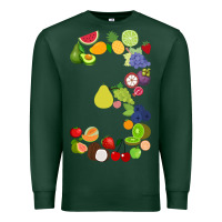 Sports Green Number 3 Fruit 3rd birthday party fruit themed gift Idea Premium Sweatshirt - minhPixels