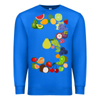 True Royal Number 3 Fruit 3rd birthday party fruit themed gift Idea Premium Sweatshirt - minhPixels