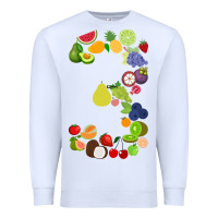 White Number 3 Fruit 3rd birthday party fruit themed gift Idea Premium Sweatshirt - minhPixels