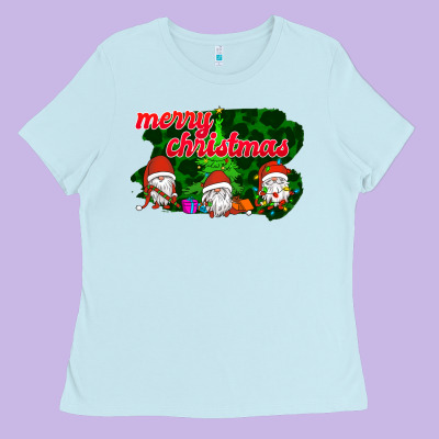 Merry Christmas - Gnome - Gnome Ladies Tee Designed By Bettercallsaul
