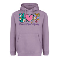 Lavender peace love springwith flowers and butterfly Heavyweight Hoodie - Artiststas