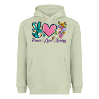 Matcha peace love springwith flowers and butterfly Heavyweight Hoodie - Artiststas