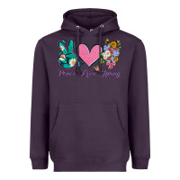 Plum peace love springwith flowers and butterfly Heavyweight Hoodie - Artiststas