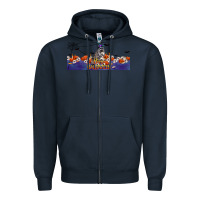 Navy Happy Halloween Raccon Zipper Hoodie - LillyAllenDesigns
