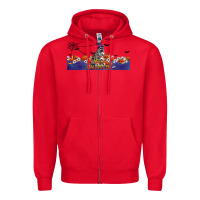 Red Happy Halloween Raccon Zipper Hoodie - LillyAllenDesigns