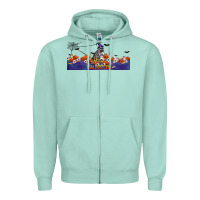 Seafoam Happy Halloween Raccon Zipper Hoodie - LillyAllenDesigns