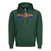 Sports Green Happy Halloween Raccon Zipper Hoodie - LillyAllenDesigns