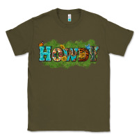 Army Green Western Howdy Classic Tee - texasbilliewilder