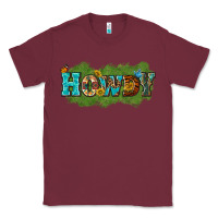 Burgundy Western Howdy Classic Tee - texasbilliewilder