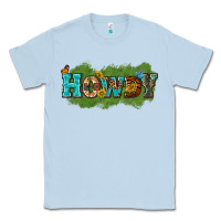 Dusty Blue Western Howdy Classic Tee - texasbilliewilder