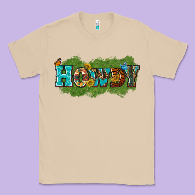 Western Howdy Classic Tee Designed By Texasbilliewilder