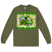 Army Green St. Patrick's truck Long Sleeve Tee - CowGirlArtShop