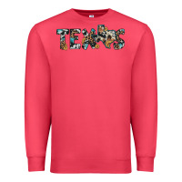 Cardinal texas sunflower cowhide leopard texas map Premium Sweatshirt - Artiststas
