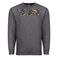 Charcoal Heather texas sunflower cowhide leopard texas map Premium Sweatshirt - Artiststas