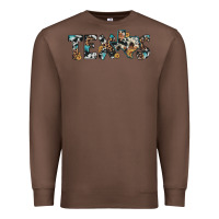 Chestnut texas sunflower cowhide leopard texas map Premium Sweatshirt - Artiststas