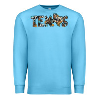 Ocean Blue texas sunflower cowhide leopard texas map Premium Sweatshirt - Artiststas