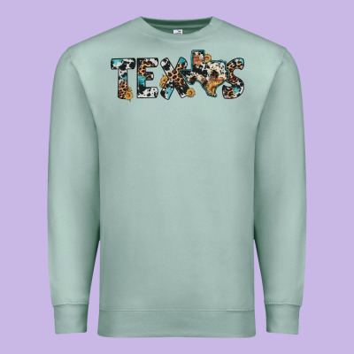 Texas Sunflower Cowhide Leopard Texas Map Premium Sweatshirt Designed By Artiststas