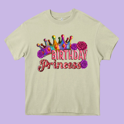 Birthday Princess Heavy Core Tee Designed By Artiststas