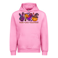Fuchsia Pink peace love halloween Urban Hoodie - AdoDesignShop