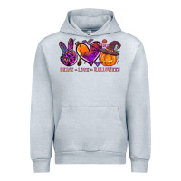 Heather Grey peace love halloween Urban Hoodie - AdoDesignShop