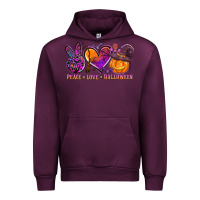 Mauve Wine peace love halloween Urban Hoodie - AdoDesignShop