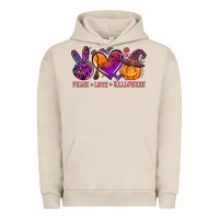 Pigment French Oak peace love halloween Urban Hoodie - AdoDesignShop