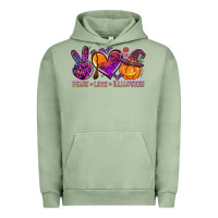 Pigment Oil Green peace love halloween Urban Hoodie - AdoDesignShop