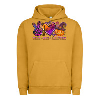 Pigment Peanut Butter peace love halloween Urban Hoodie - AdoDesignShop
