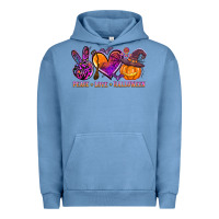 Pigment Pebble Blue peace love halloween Urban Hoodie - AdoDesignShop