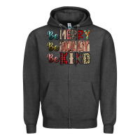 Charcoal Heather be merry be jolly be kind Zipper Hoodie - SublimationCraftShop